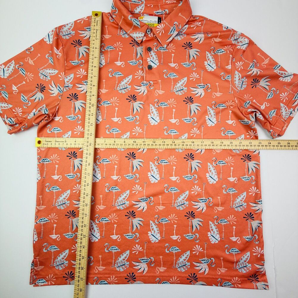 Nicklaus Golf Flamingo Tropical Print Polo Large - Picture 7 of 9